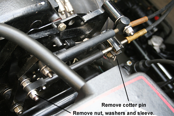 Removing the shift cable from the shift plate